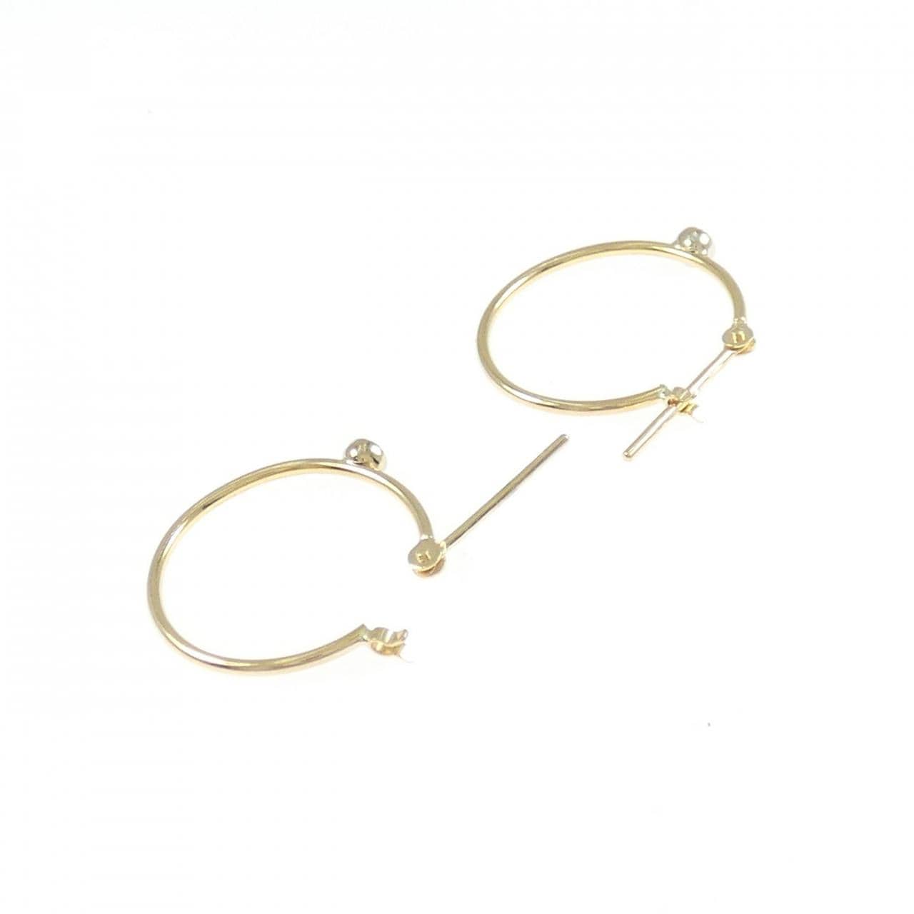 K18YG/K18WG ダイヤモンド フープ ピアス 0.04CT