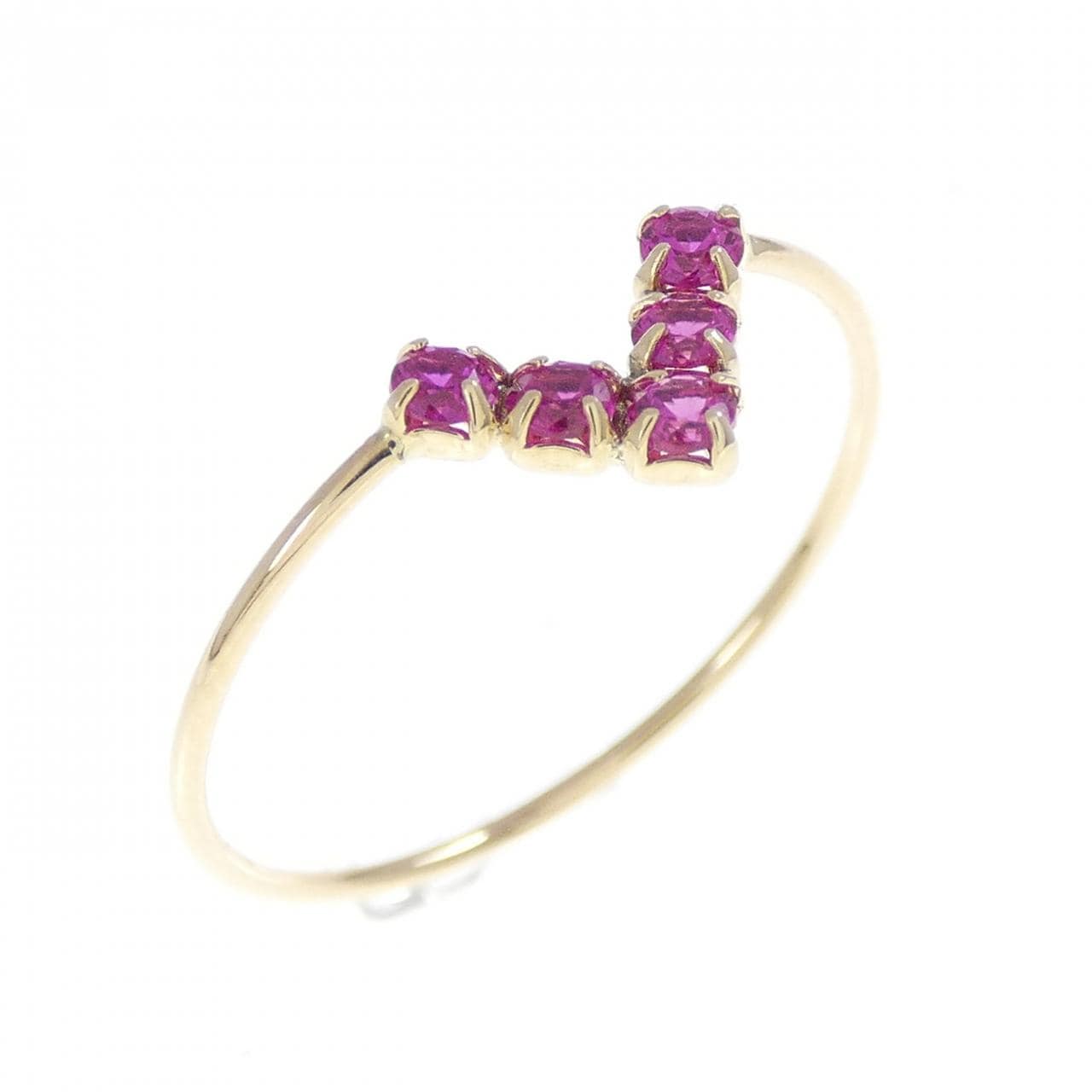 アガット 合成ルビー リング