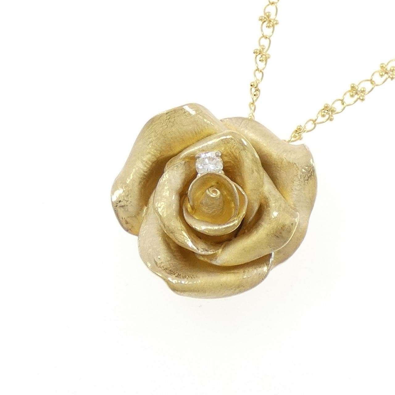 トモヤス ローズ ダイヤモンド ネックレス 0.21CT