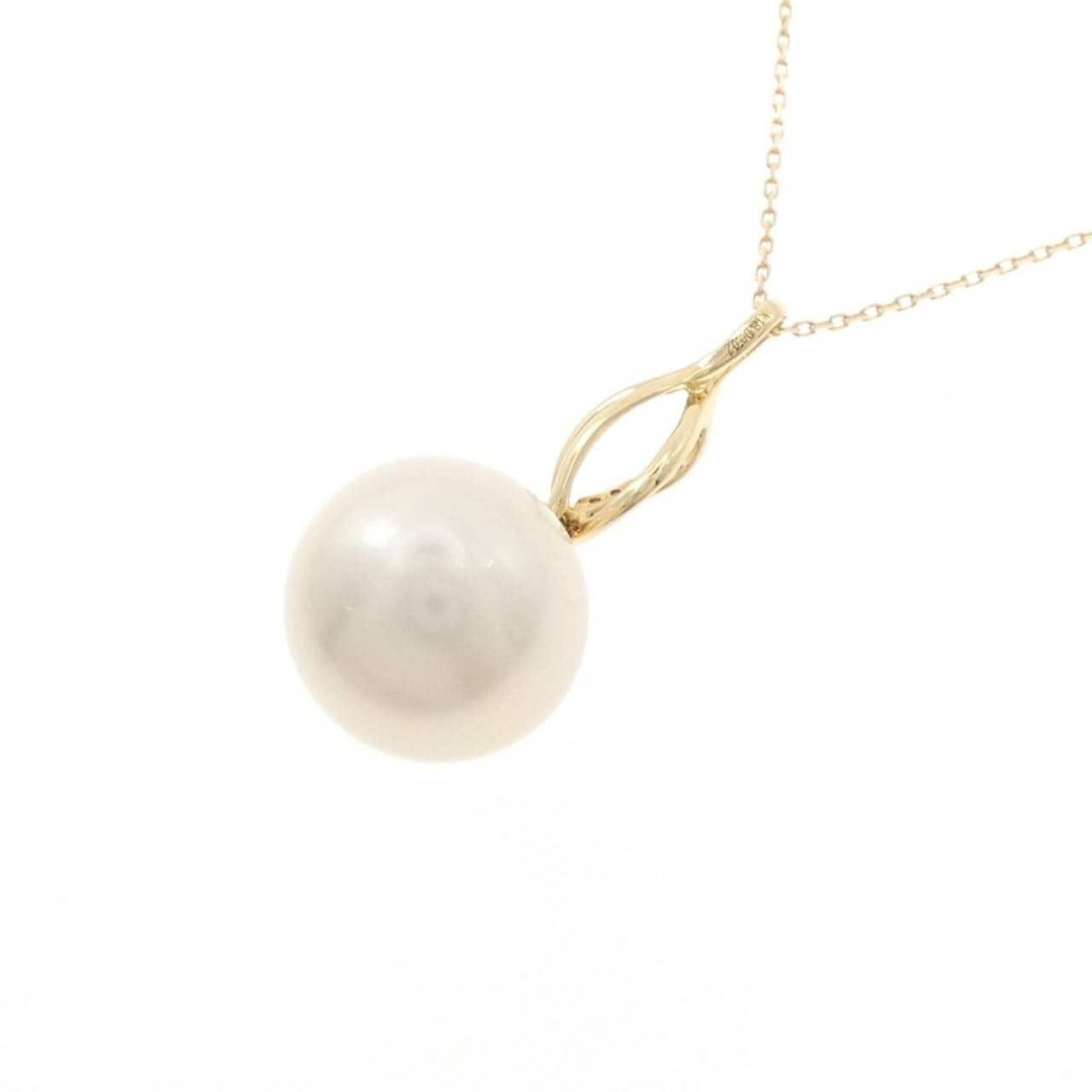 K18YG 白蝶パール ネックレス 13.4mm