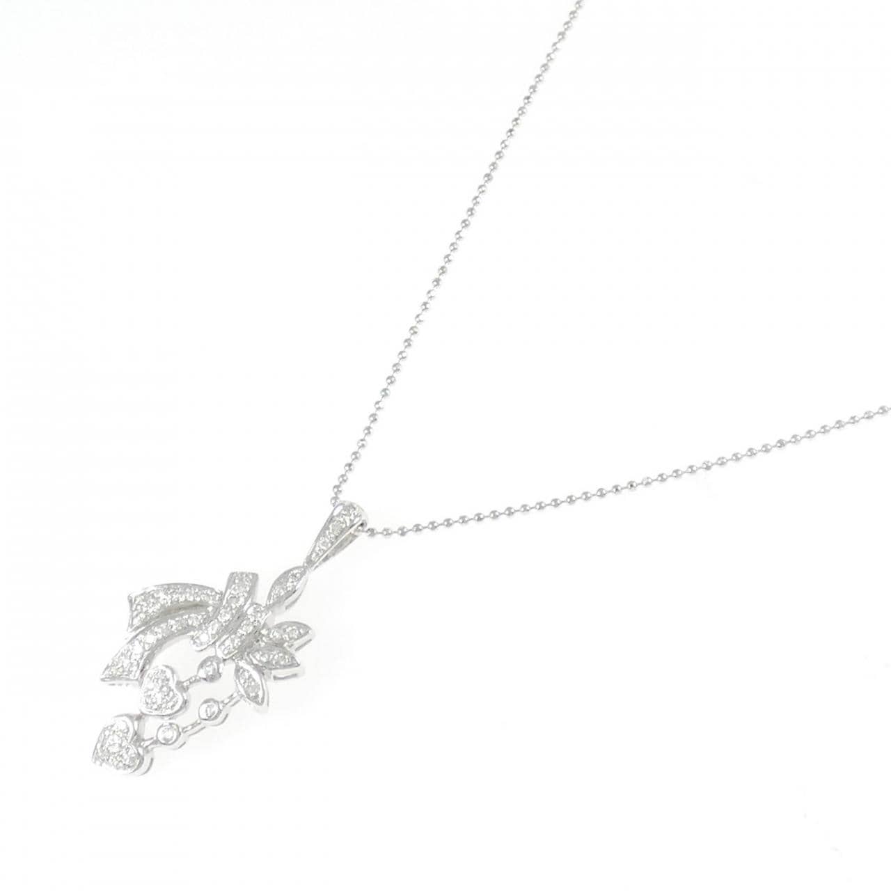 750WG ハート ダイヤモンド ネックレス