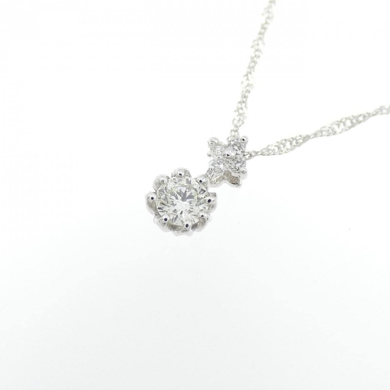 K18WG ダイヤモンド ネックレス 0.17CT