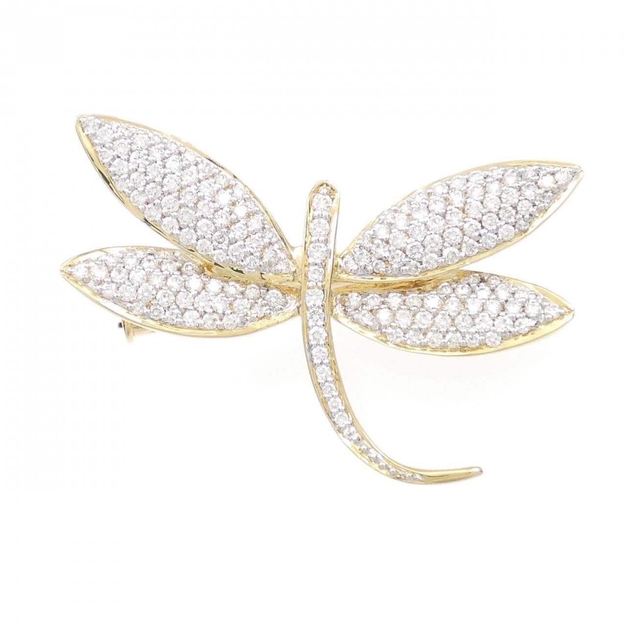 Queen Dragonfly Diamond Brooch 1.30CT