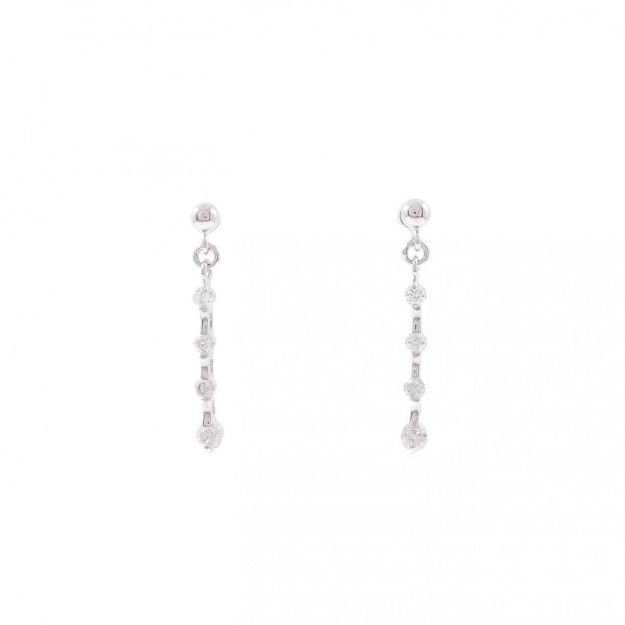 K18WG ダイヤモンド ピアス 0.30CT
