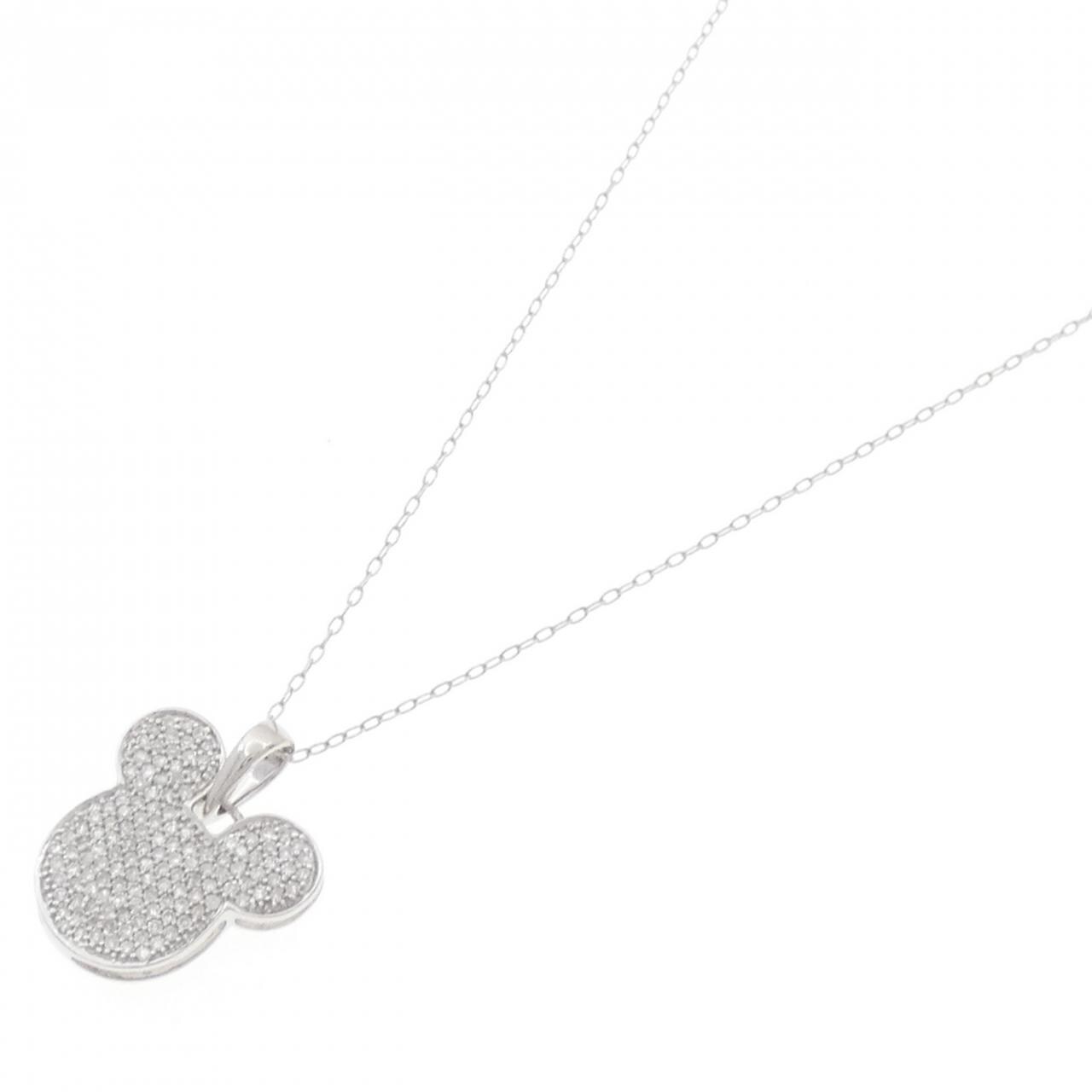 K18WG pave Diamond necklace 0.30CT