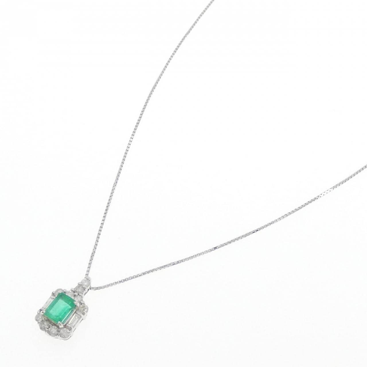 K10WG/K18WG エメラルド ネックレス 0.56CT