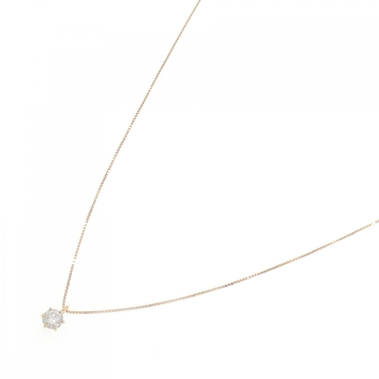 K18YG ソリティア ダイヤモンド ネックレス 0.15CT