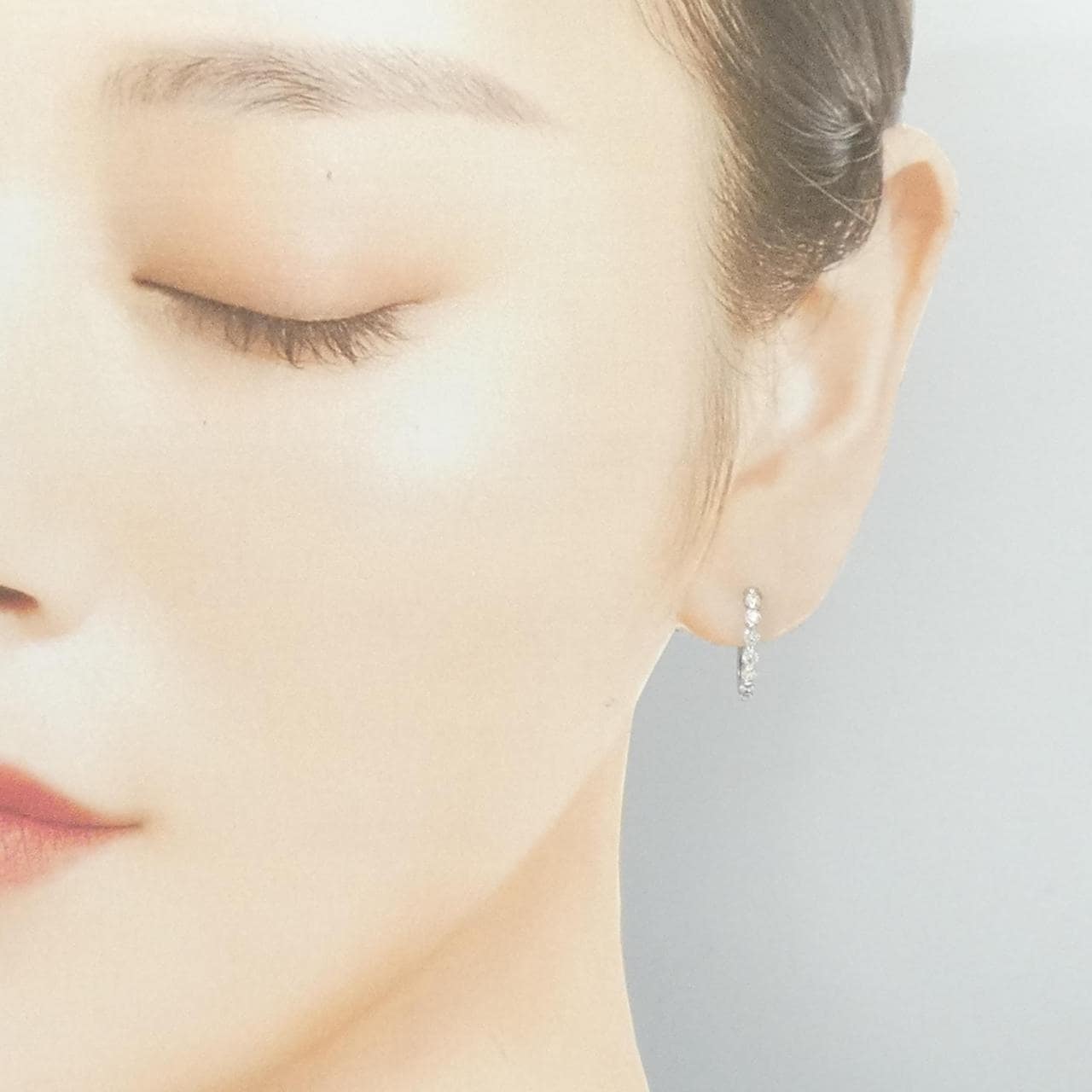 K18WG ダイヤモンド ピアス 0.50CT