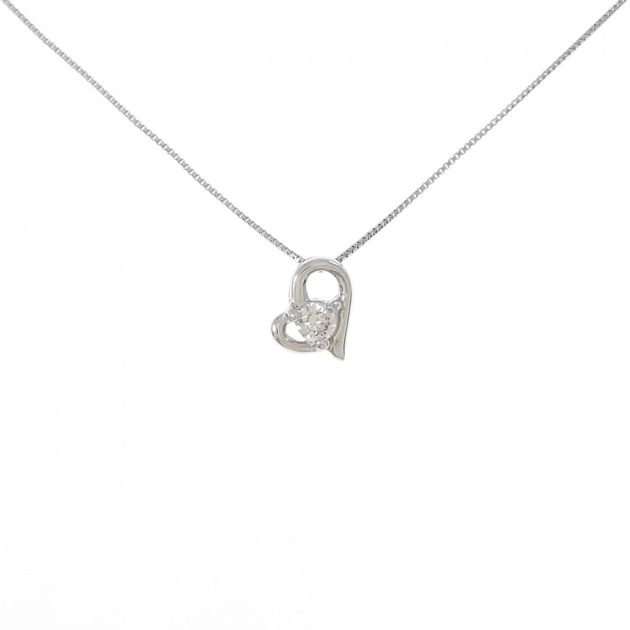 PT900/PT850 ハート ダイヤモンド ネックレス 0.10CT
