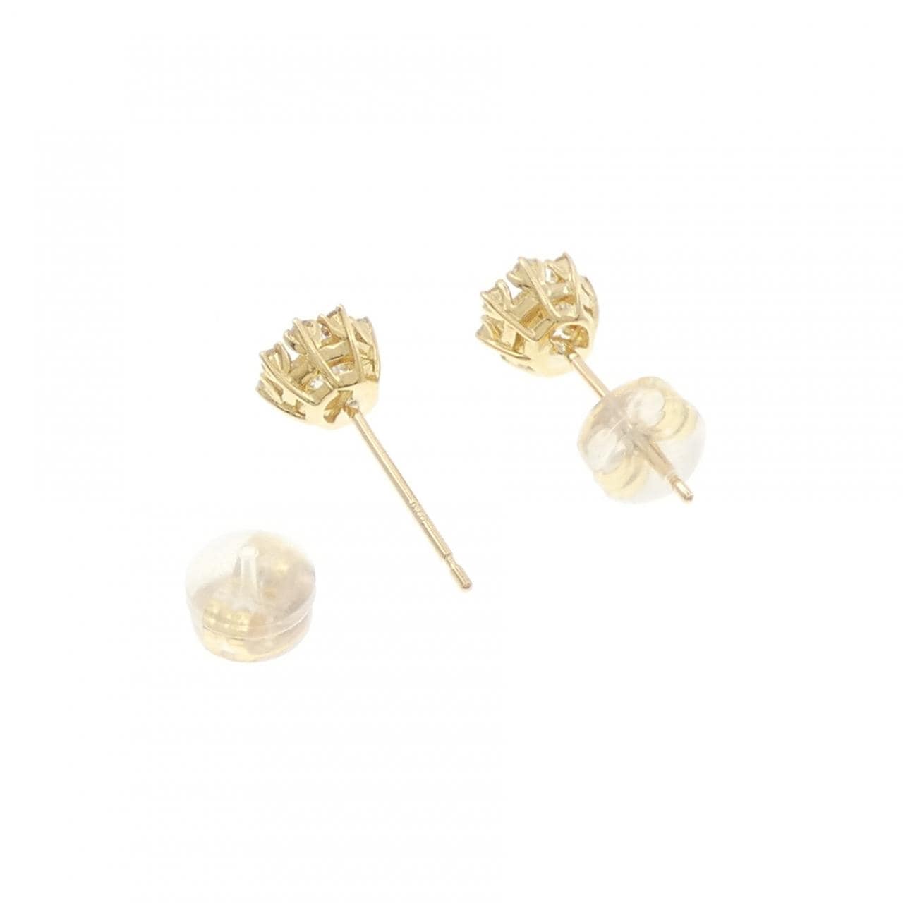 K18YG フラワー ダイヤモンド ピアス 0.54CT