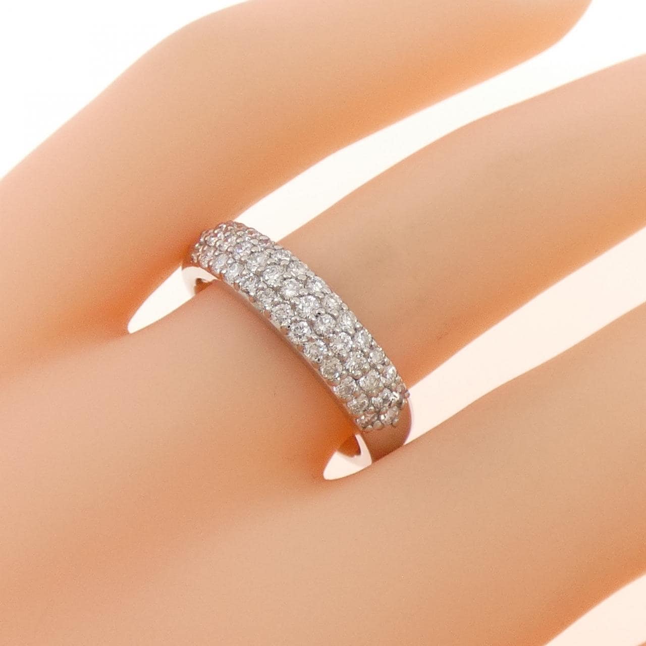 K18WG パヴェ ダイヤモンド リング 0.50CT