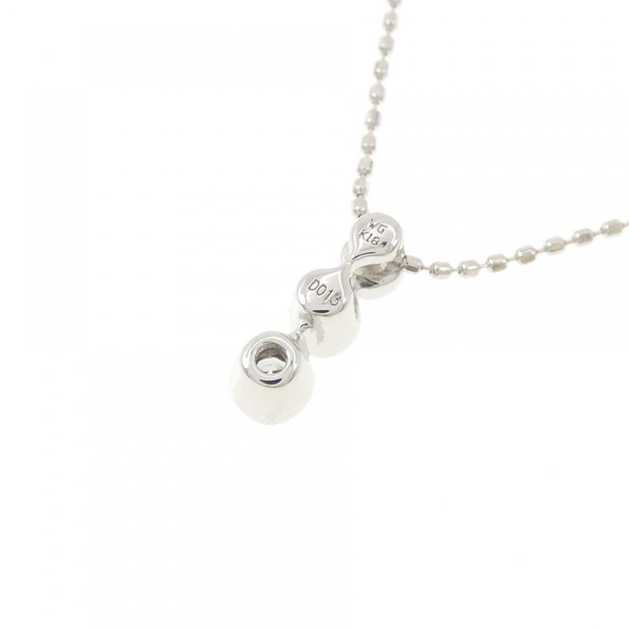 K18WG ダイヤモンド ネックレス 0.13CT