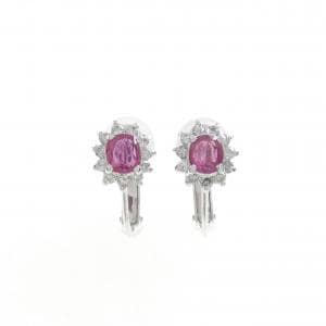 K14WG サファイヤ イヤリング 1.36CT