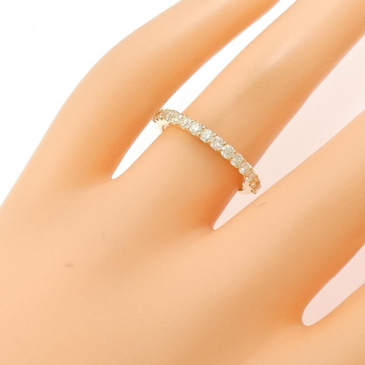 K18YG ハーフエタニティ ダイヤモンド リング 0.50CT