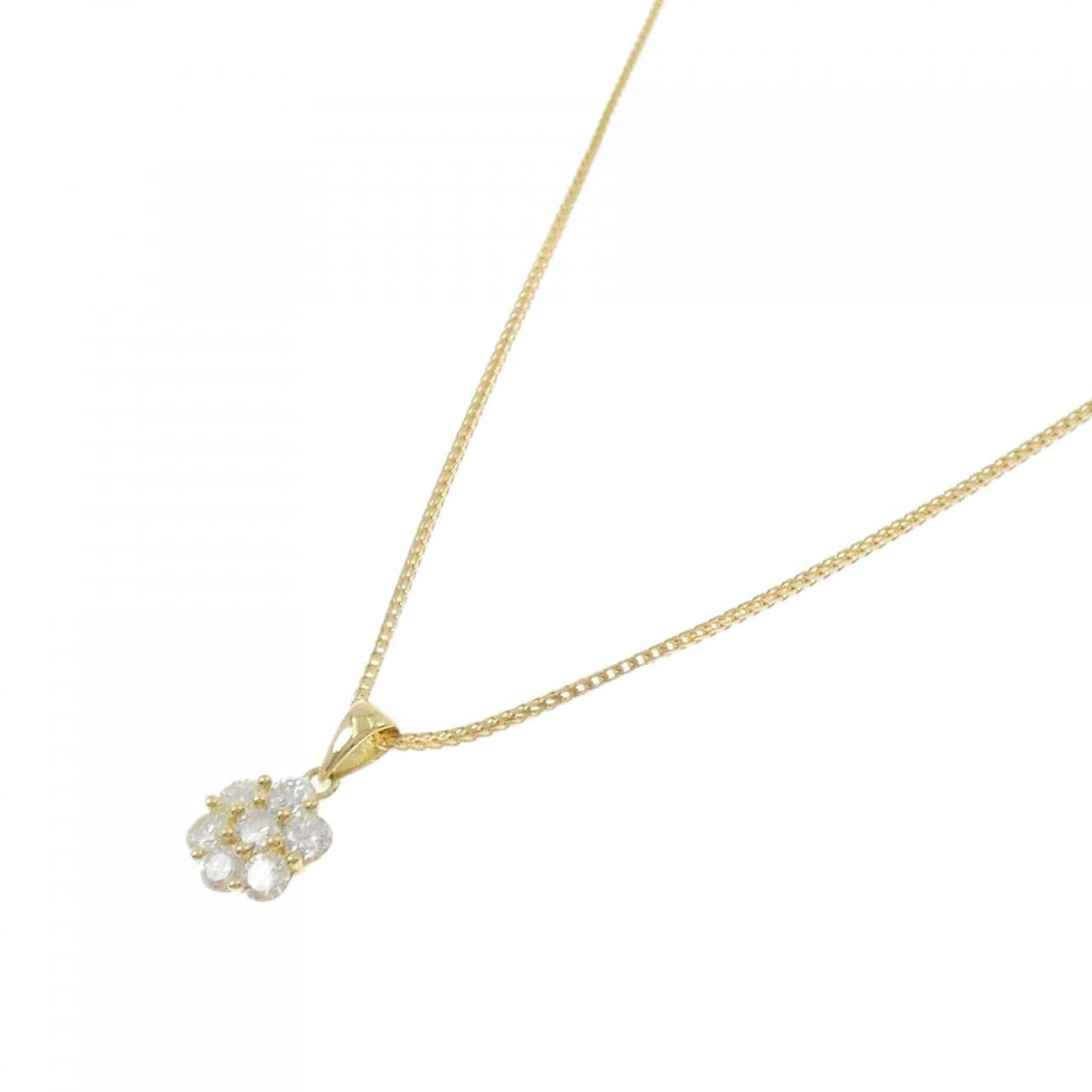 K18YG フラワー ダイヤモンド ネックレス 1.00CT
