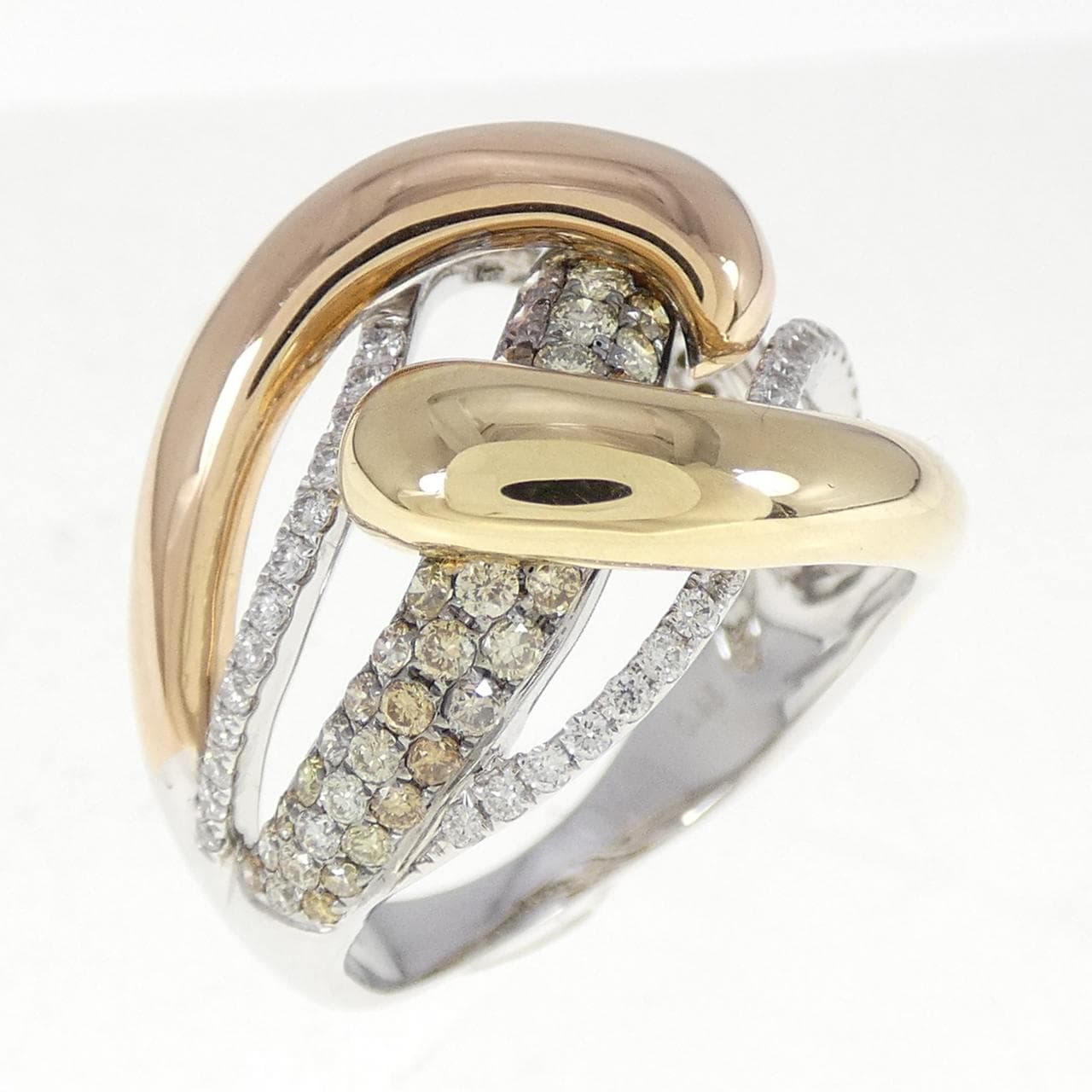 K18 three-color Diamond ring 0.29CT