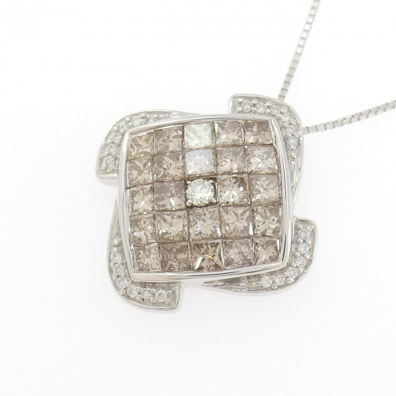 K18WG ダイヤモンド ネックレス 3.00CT