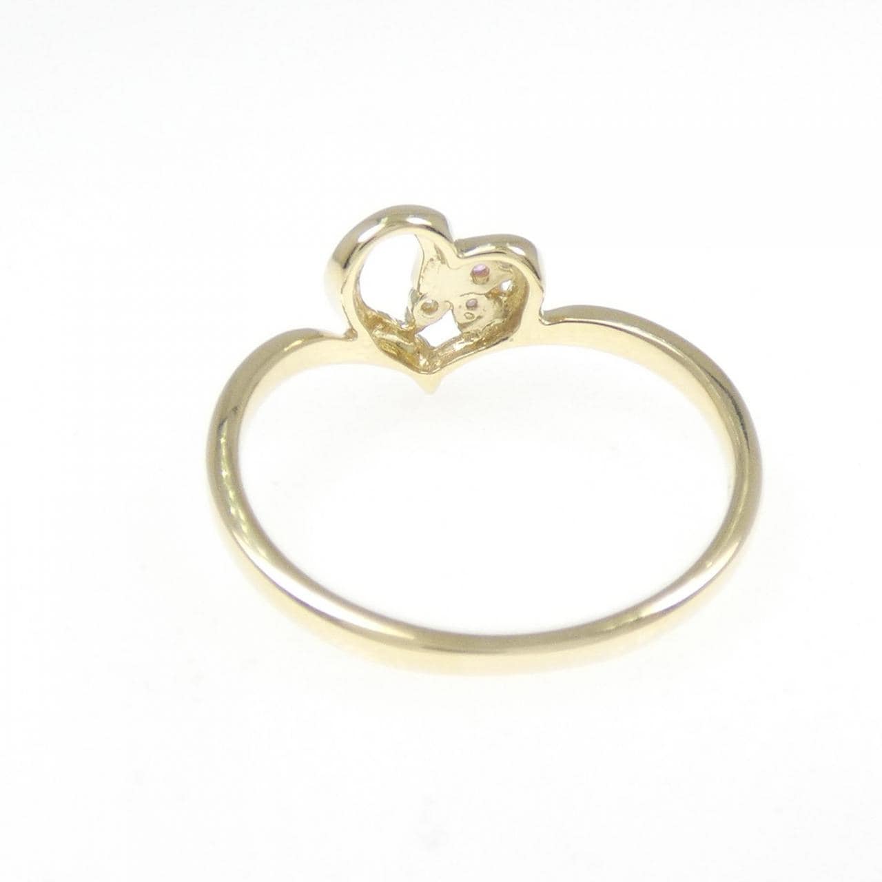K10YG ハート サファイヤ リング 0.03CT