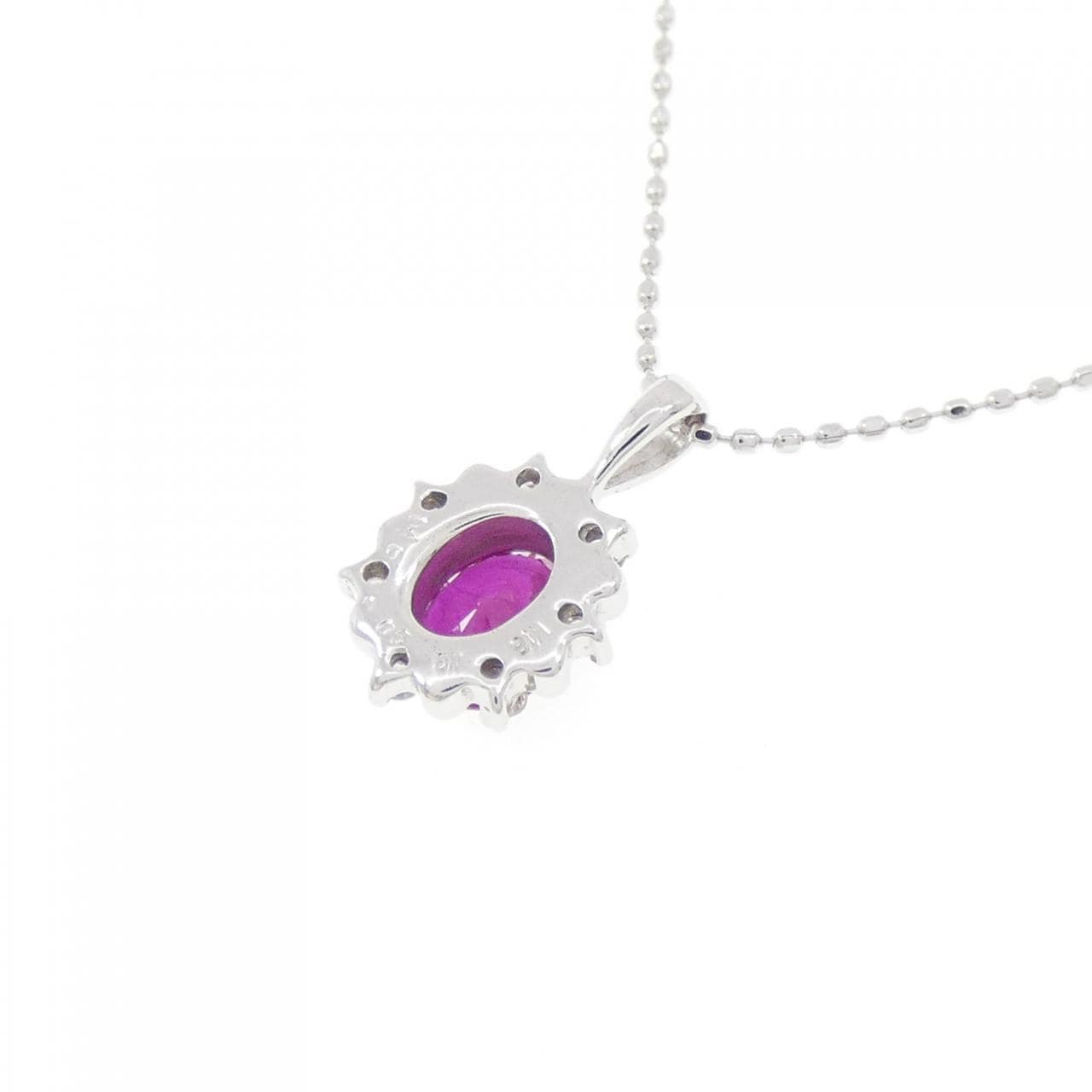 K18WG ルビー ネックレス 0.40CT
