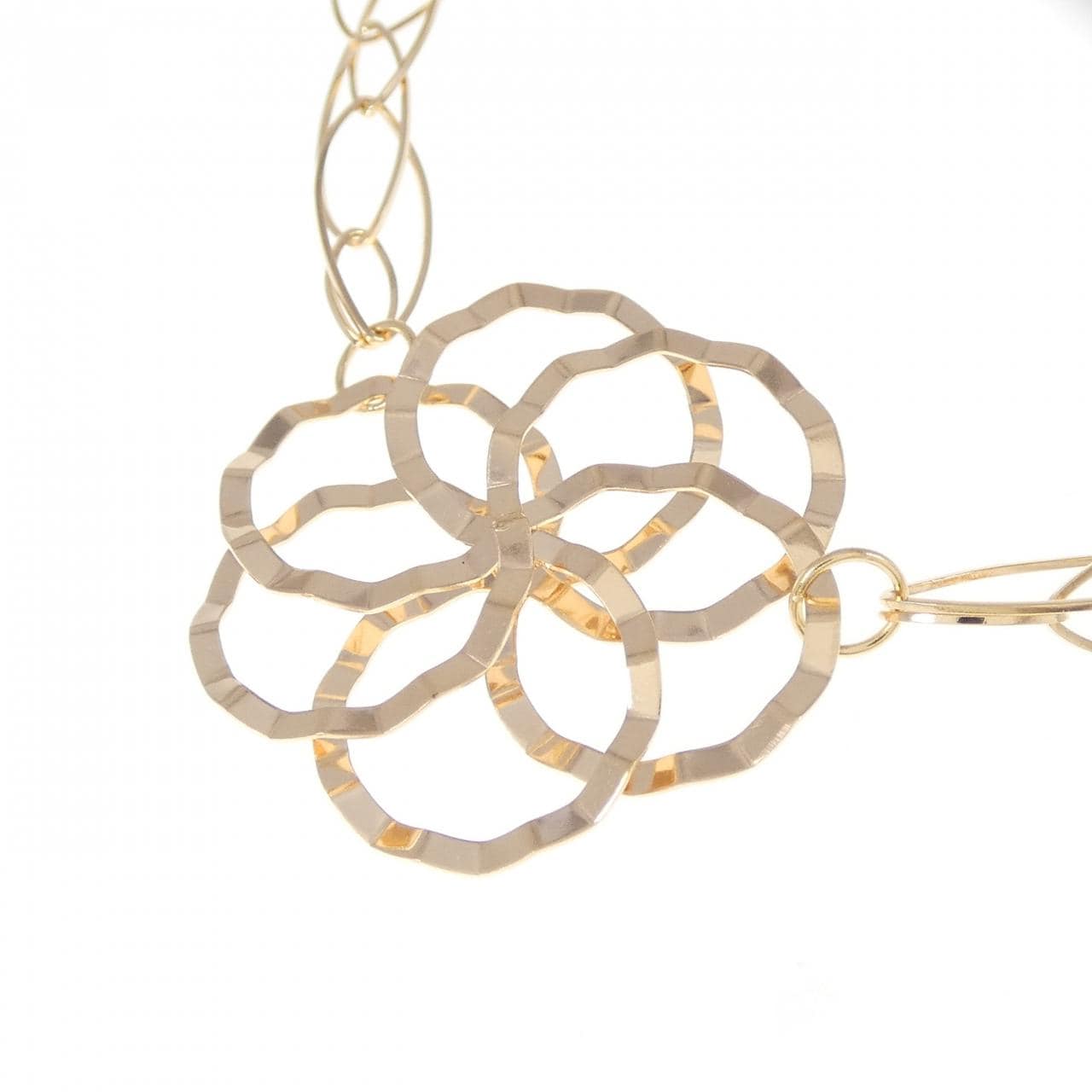 K18PG flower necklace