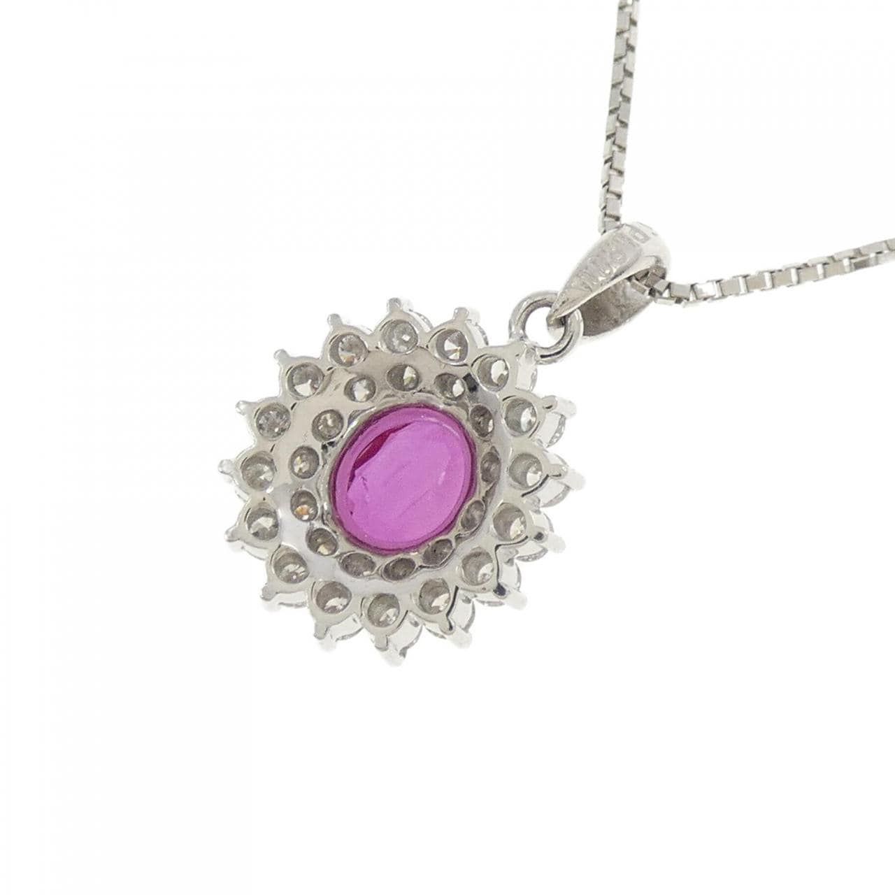 PT900/PT850 ルビー ネックレス 0.60CT