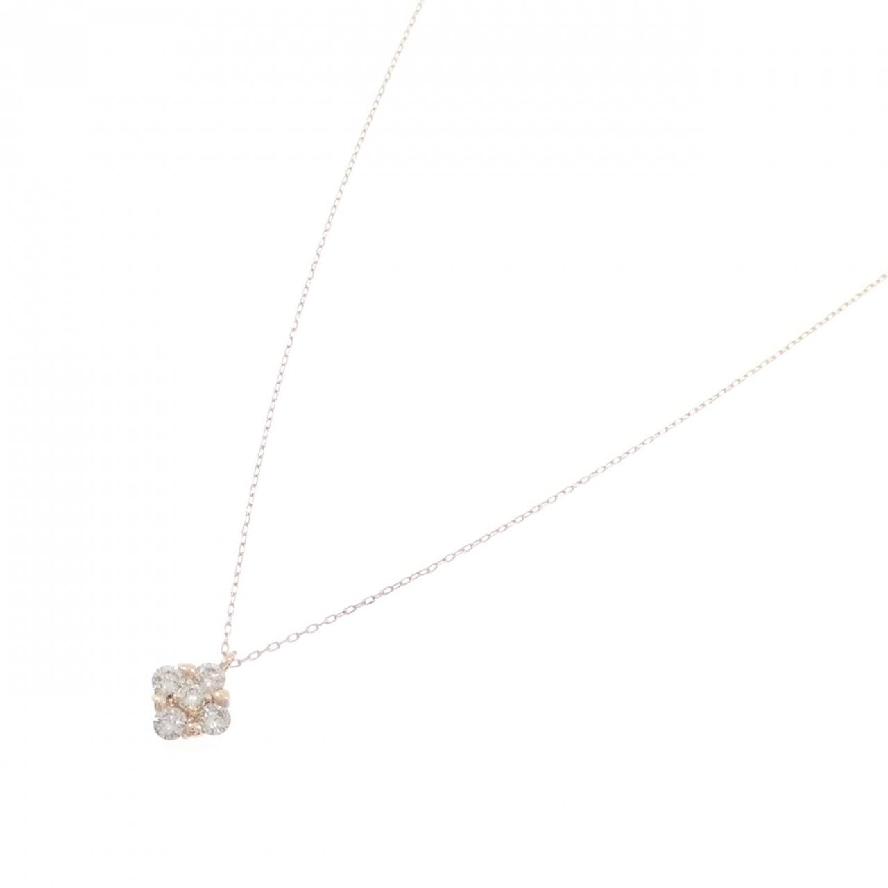 【新品】K10PG ダイヤモンド ネックレス 0.20CT