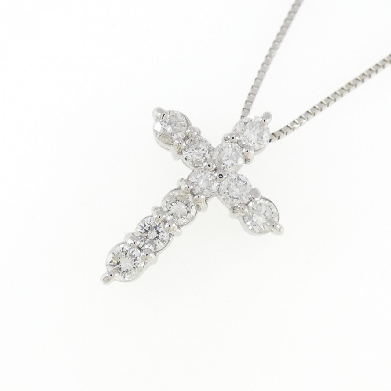 PT900/PT850 クロス ダイヤモンド ネックレス 0.70CT