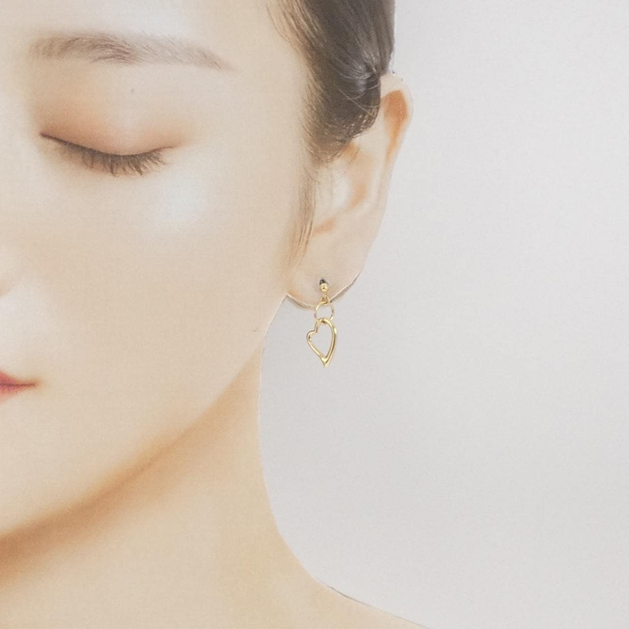 K18YG ハート ピアス