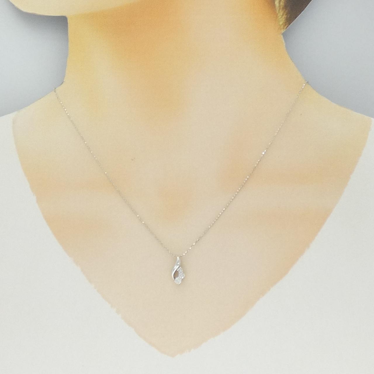 K14WG ダイヤモンド ネックレス 0.20CT