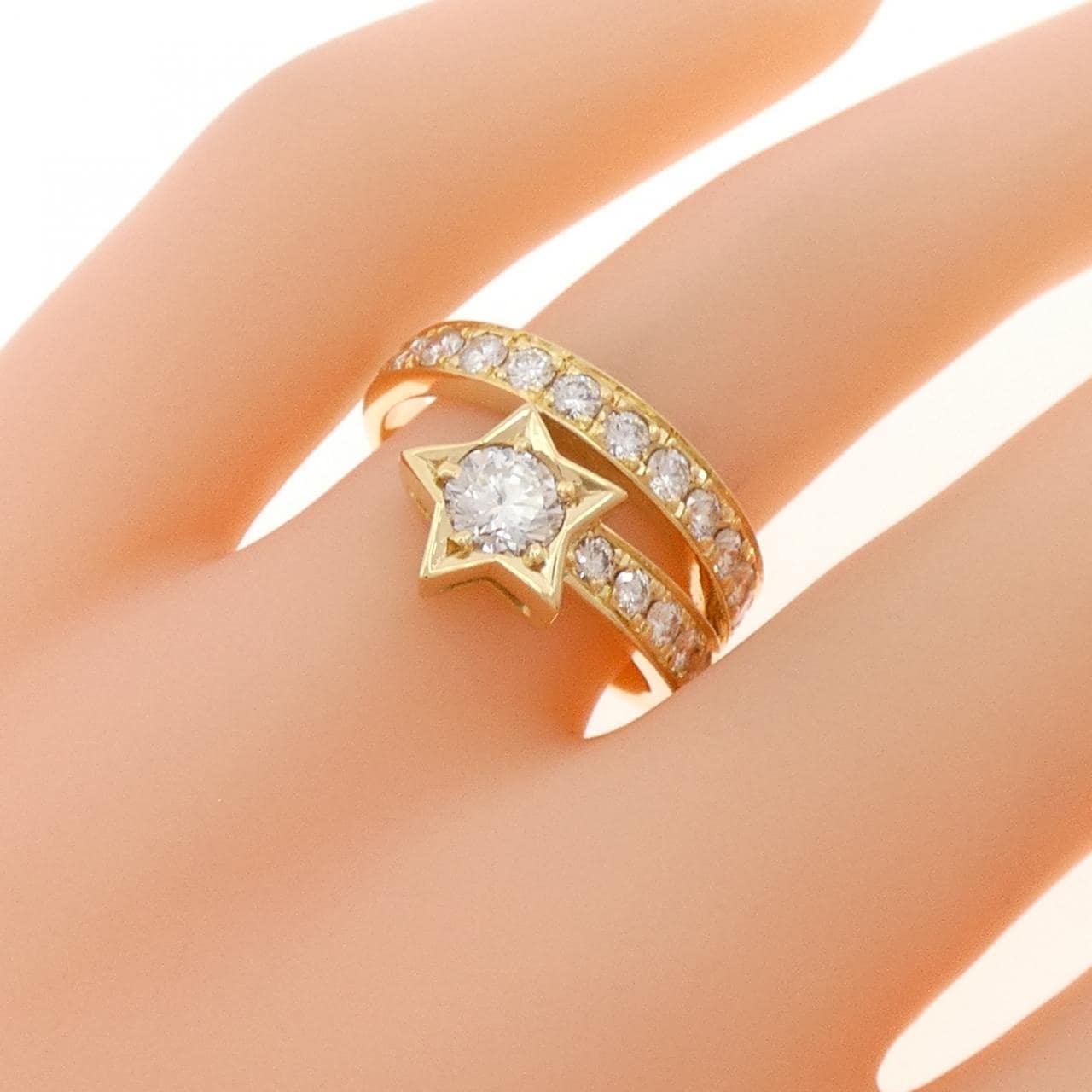 K18YG スター ダイヤモンド リング 0.454CT