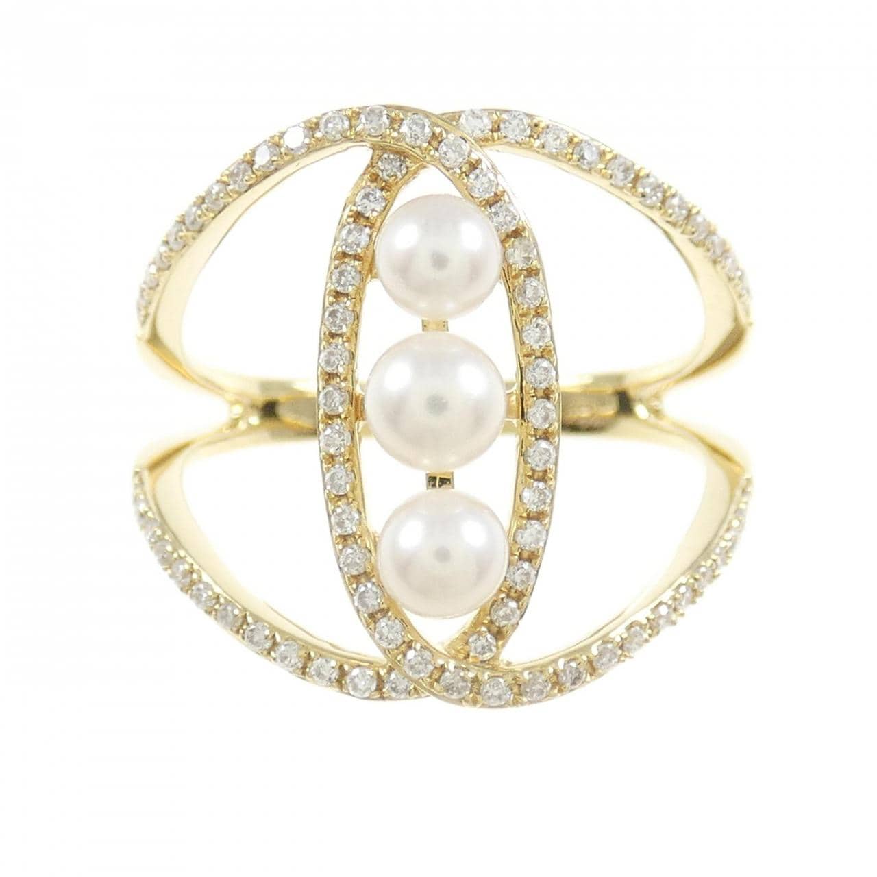 K18YG freshwater pearl ring