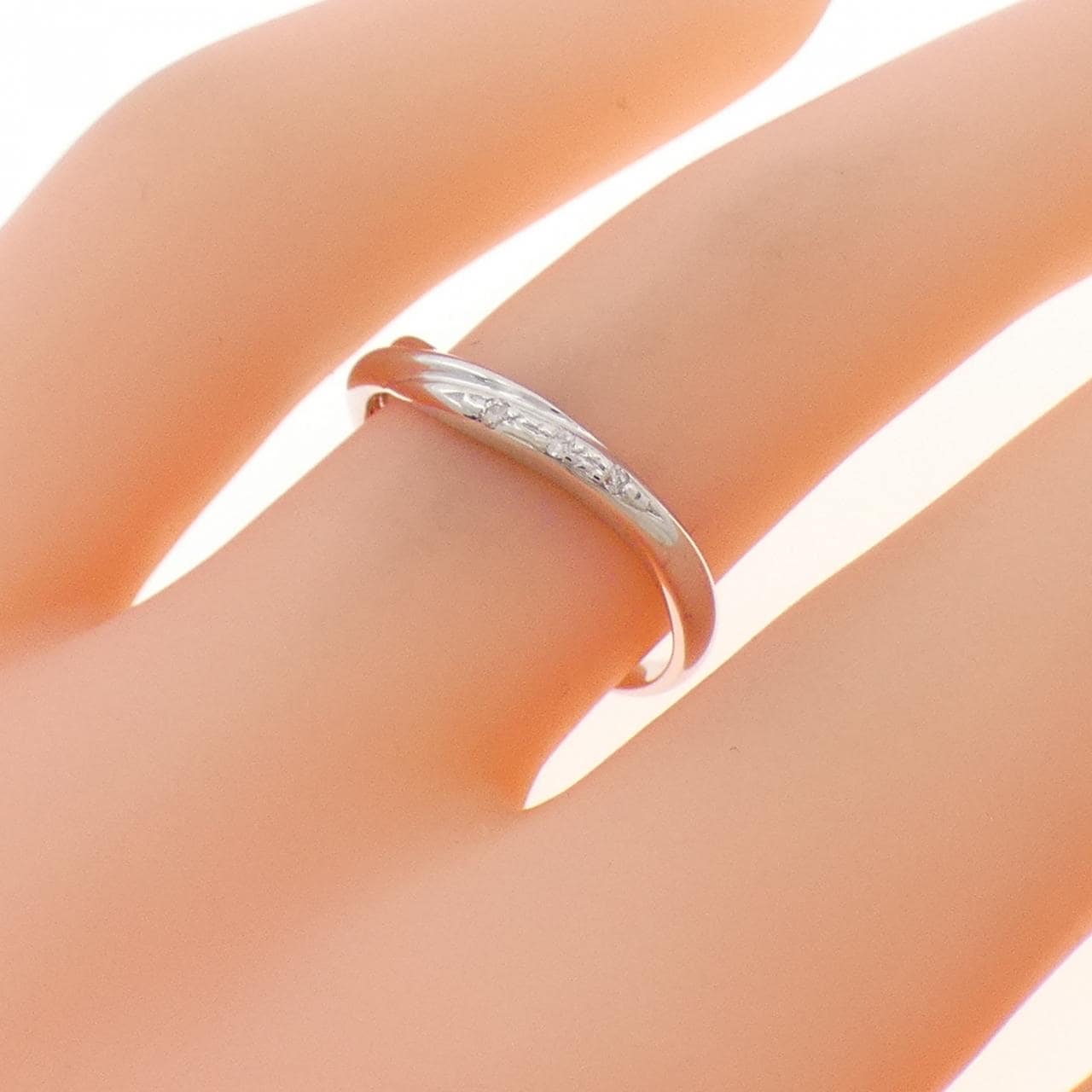 K14WG ダイヤモンド リング 0.02CT