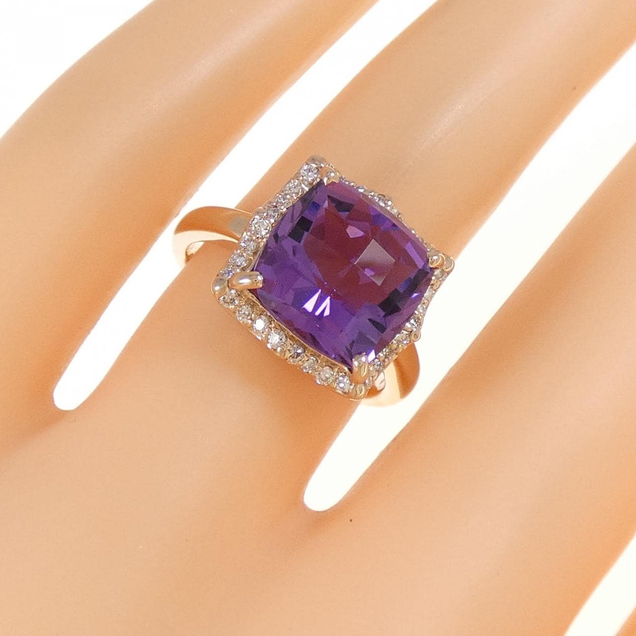 K18PG アメジスト リング 4.12CT