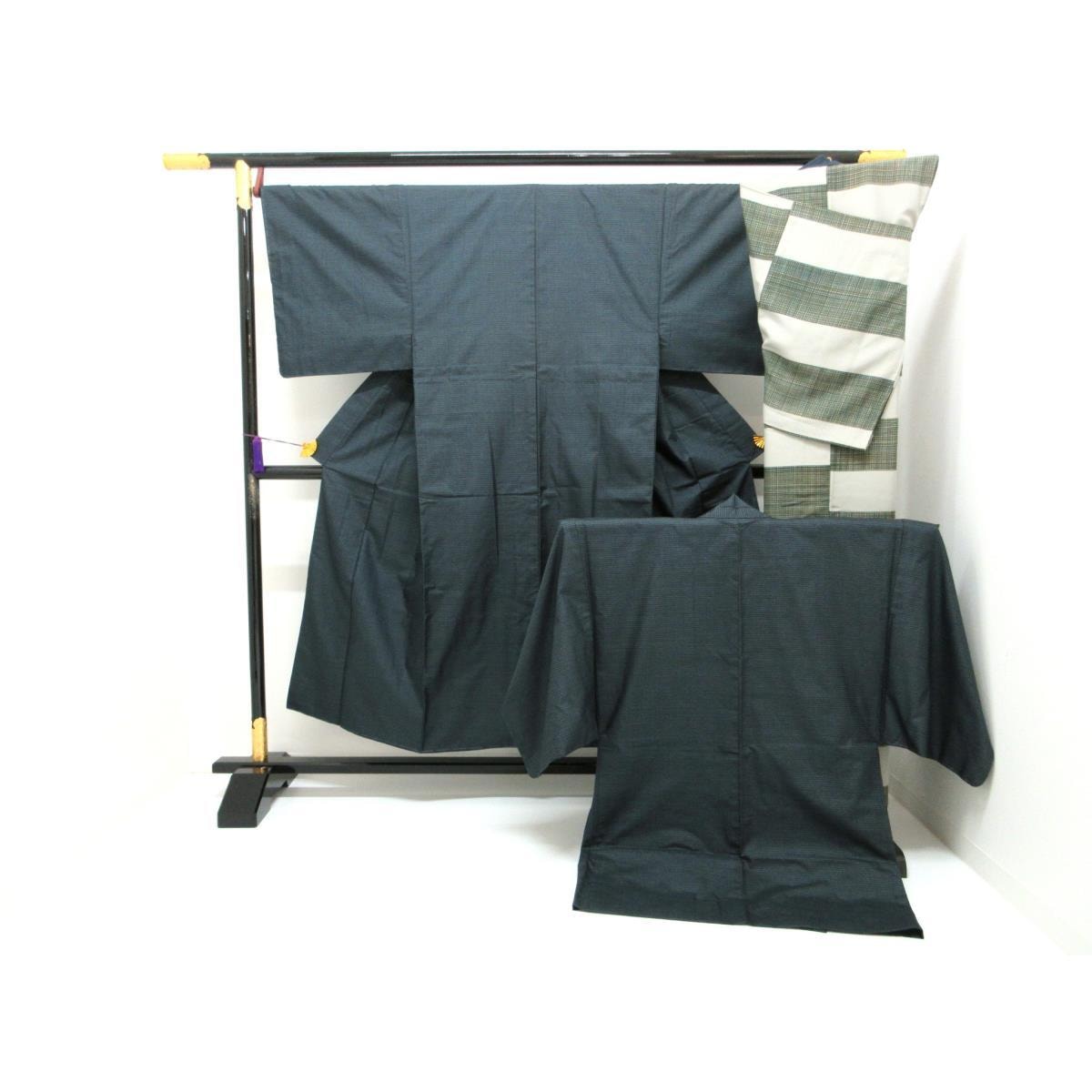 【未使用品】男物　大島紬　１００山　着物・羽織・長襦袢　３点セット