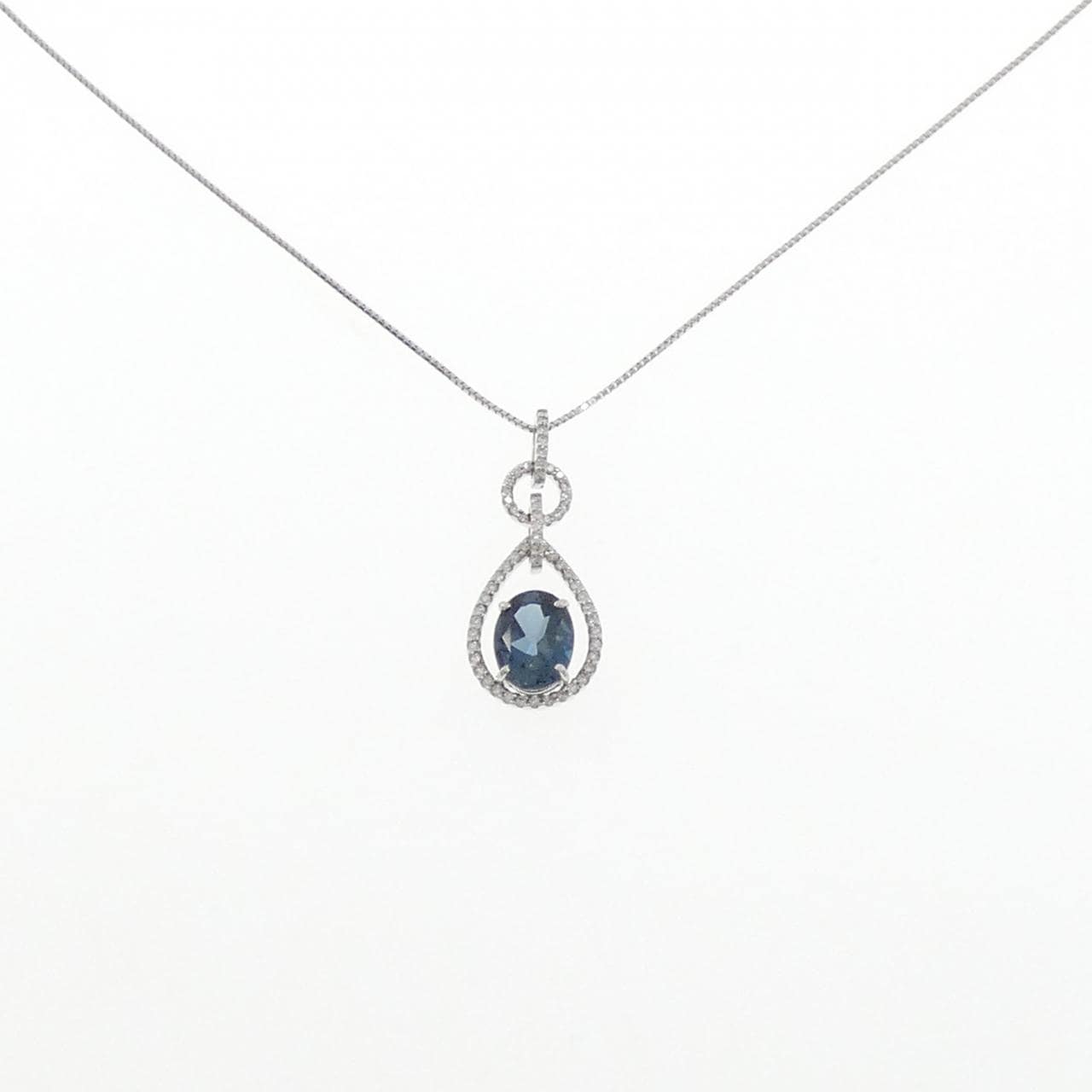 K18WG ブルートパーズ ネックレス 2.08CT