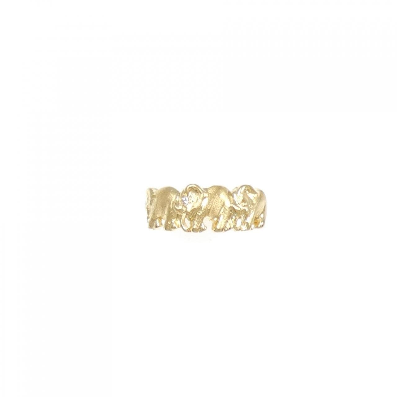 K18YG大象鑽石戒指0.01CT