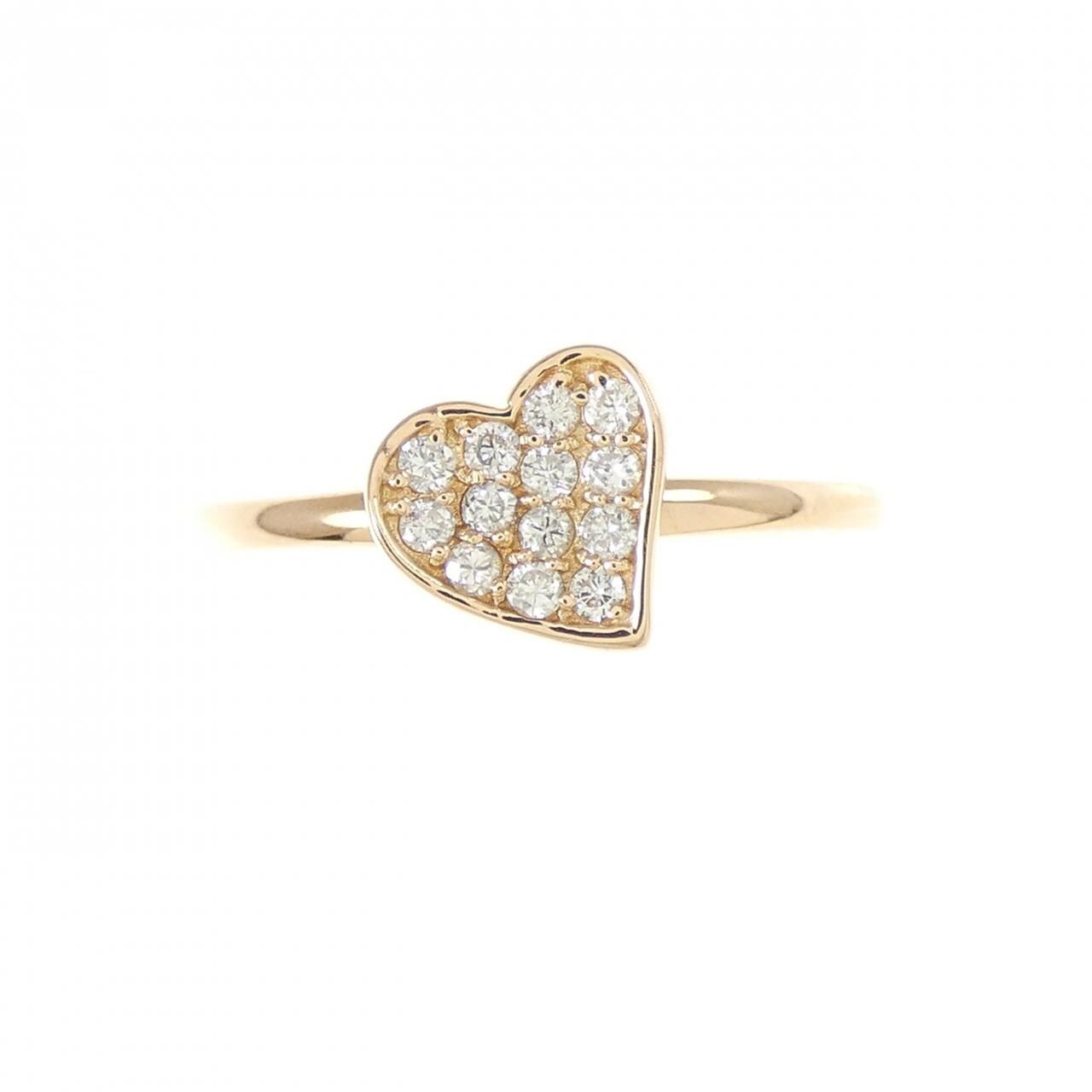 K18PG ハート ダイヤモンド リング 0.13CT