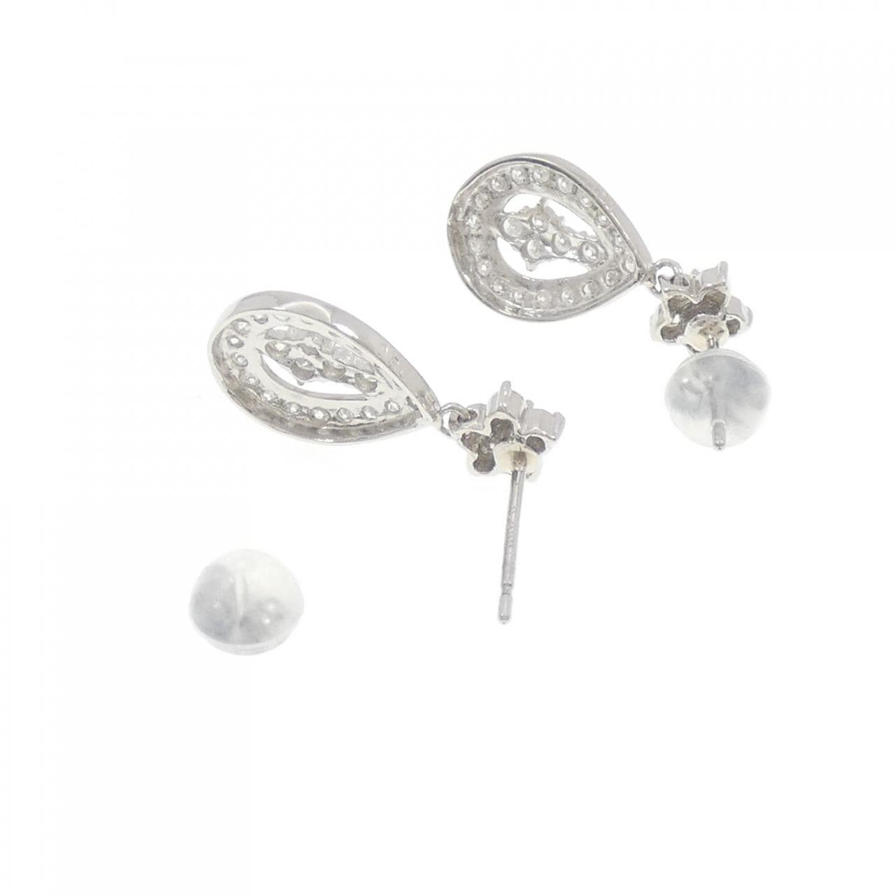 PT900 フラワー ダイヤモンド ピアス 0.60CT