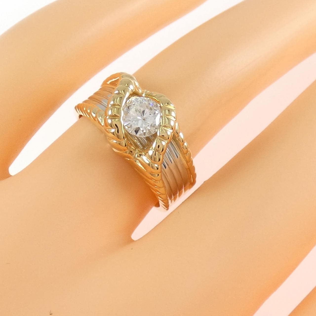 K18YG/PT900 ダイヤモンド リング 0.505CT