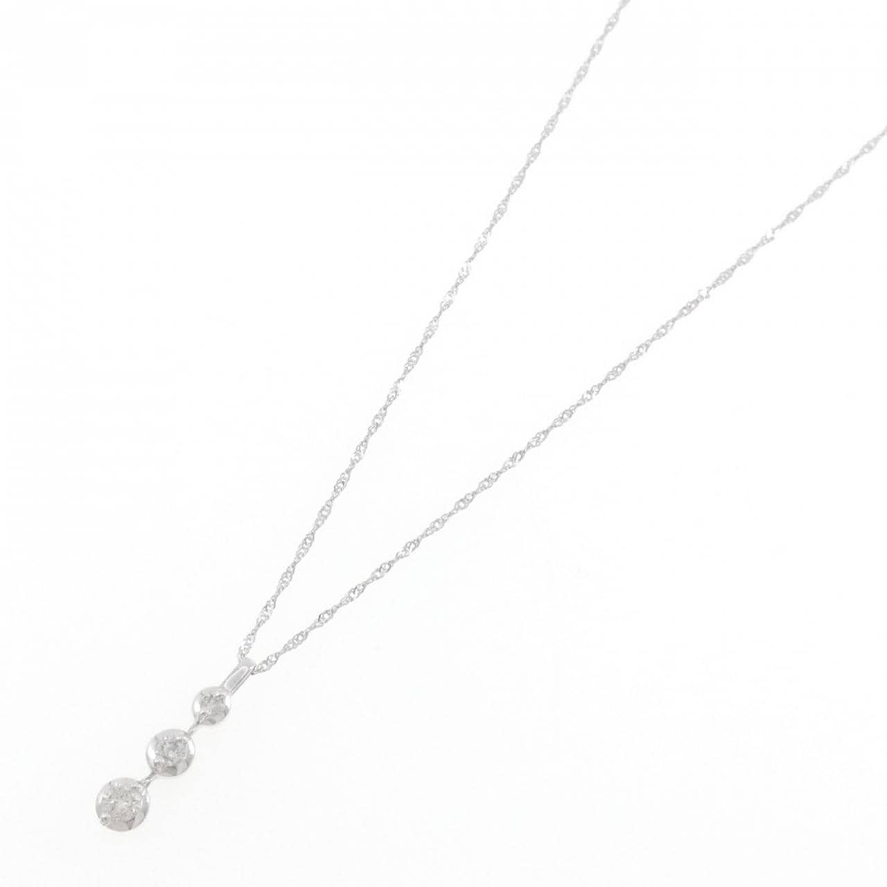 K18WG ダイヤモンド ネックレス 0.20CT
