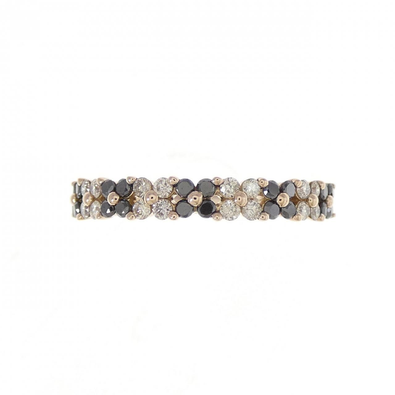 K18PG フラワー ダイヤモンド リング 0.36CT