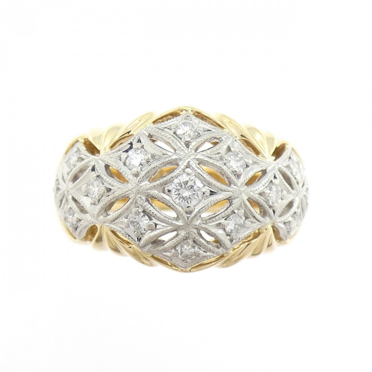 K18YG/PT900 ダイヤモンド リング 0.37CT