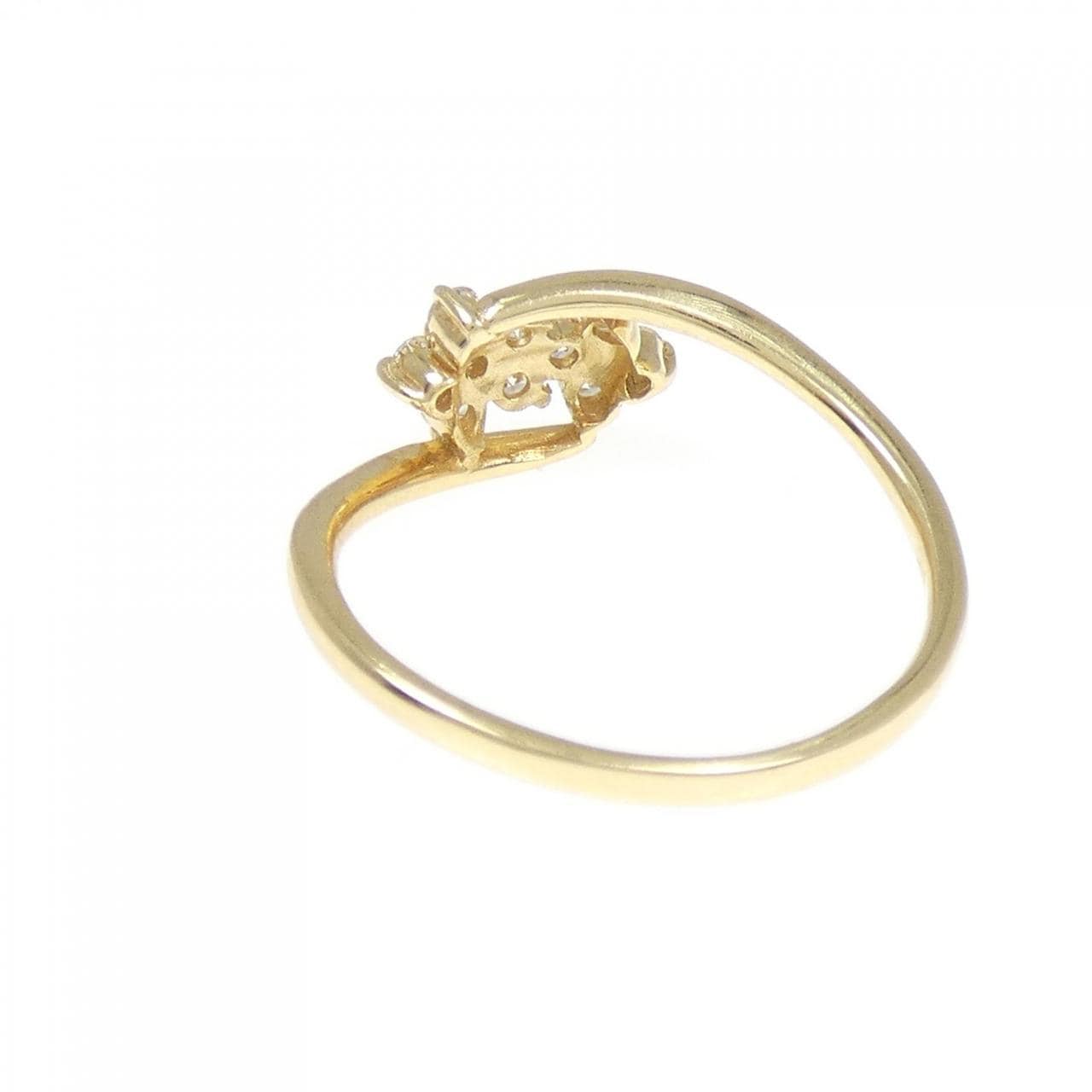 [BRAND NEW] K18YG Flower Diamond Ring 0.20CT