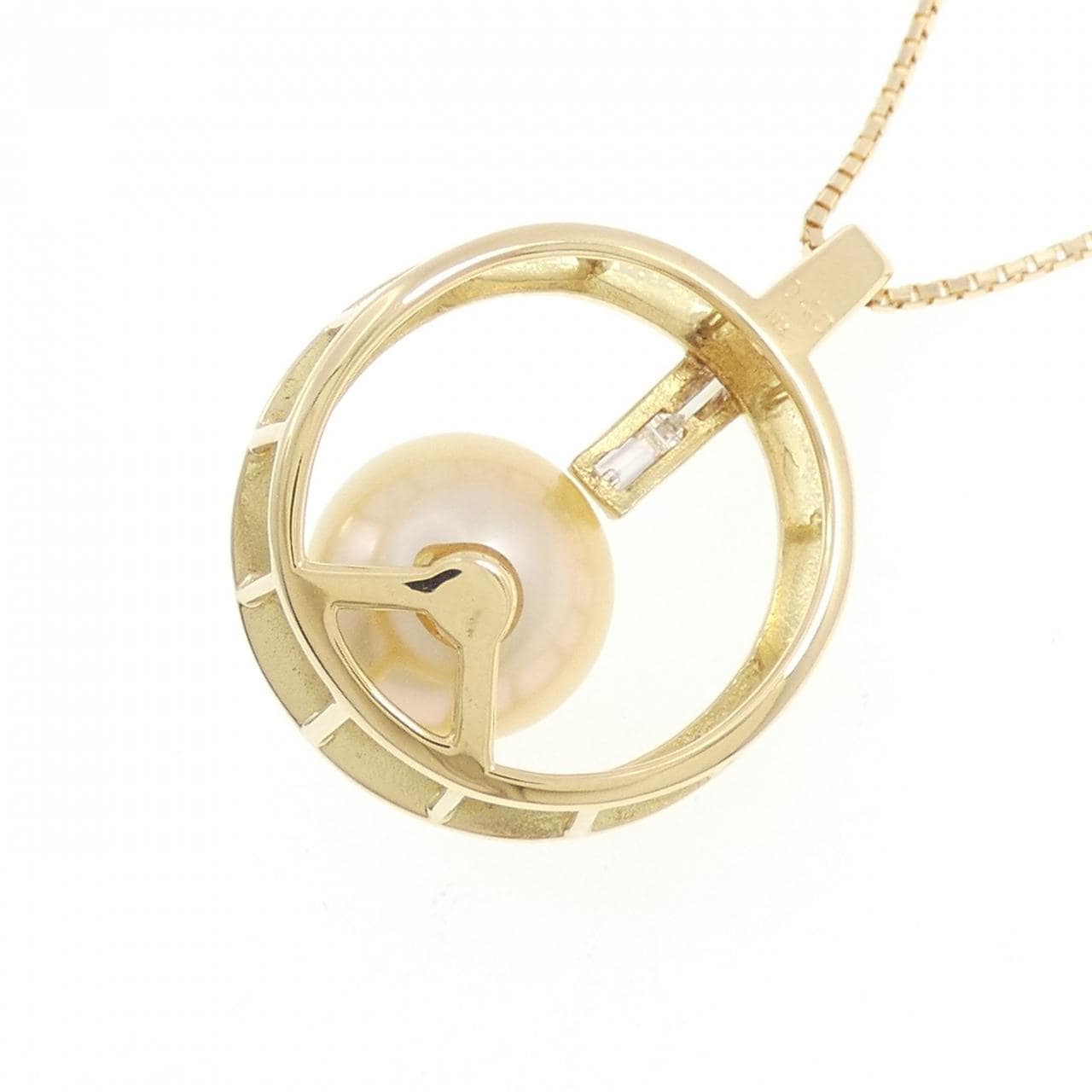 K18YG 白蝶パール ネックレス 12mm