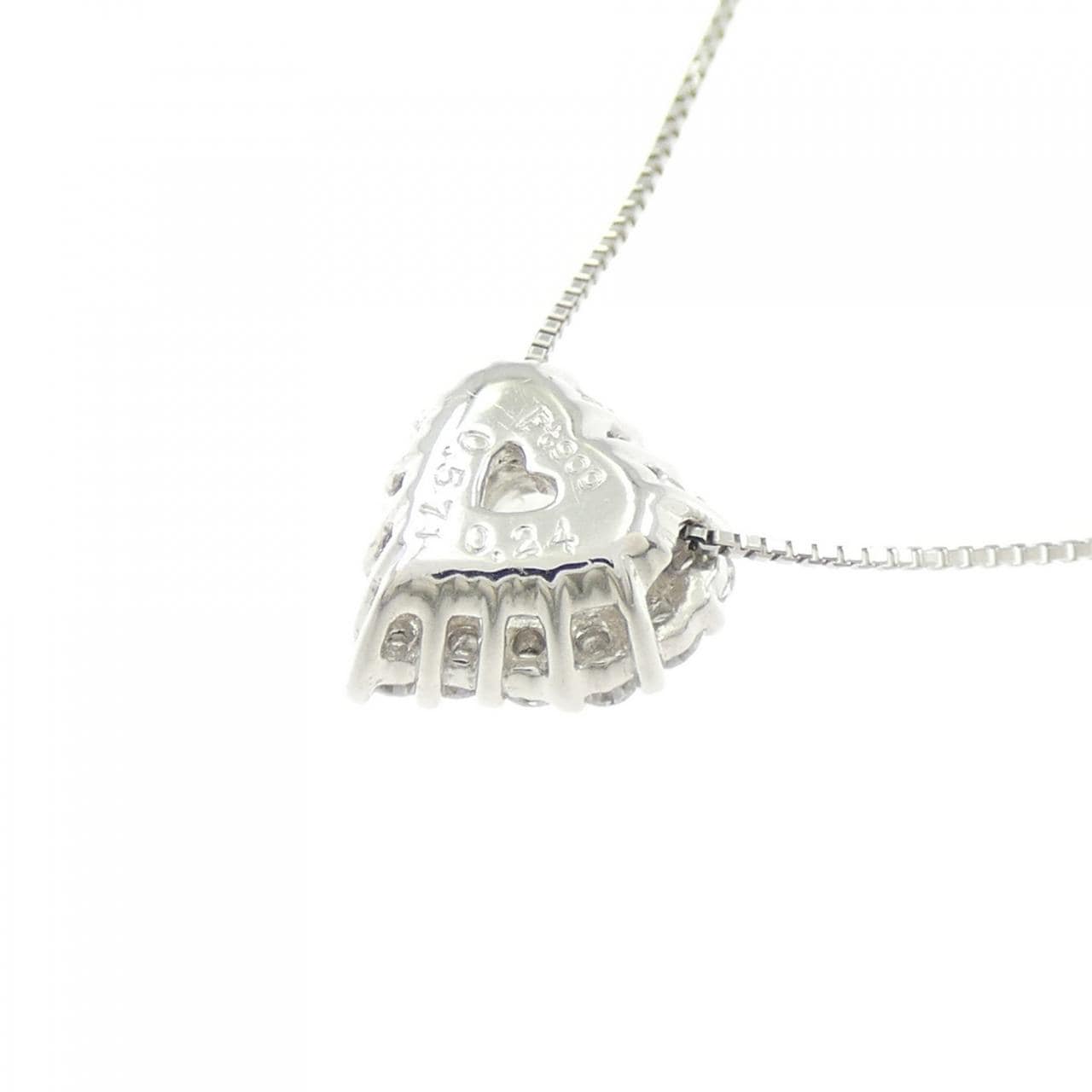 PT900/PT850 ダイヤモンド ネックレス 0.571CT I SI2 ハートシェイプ