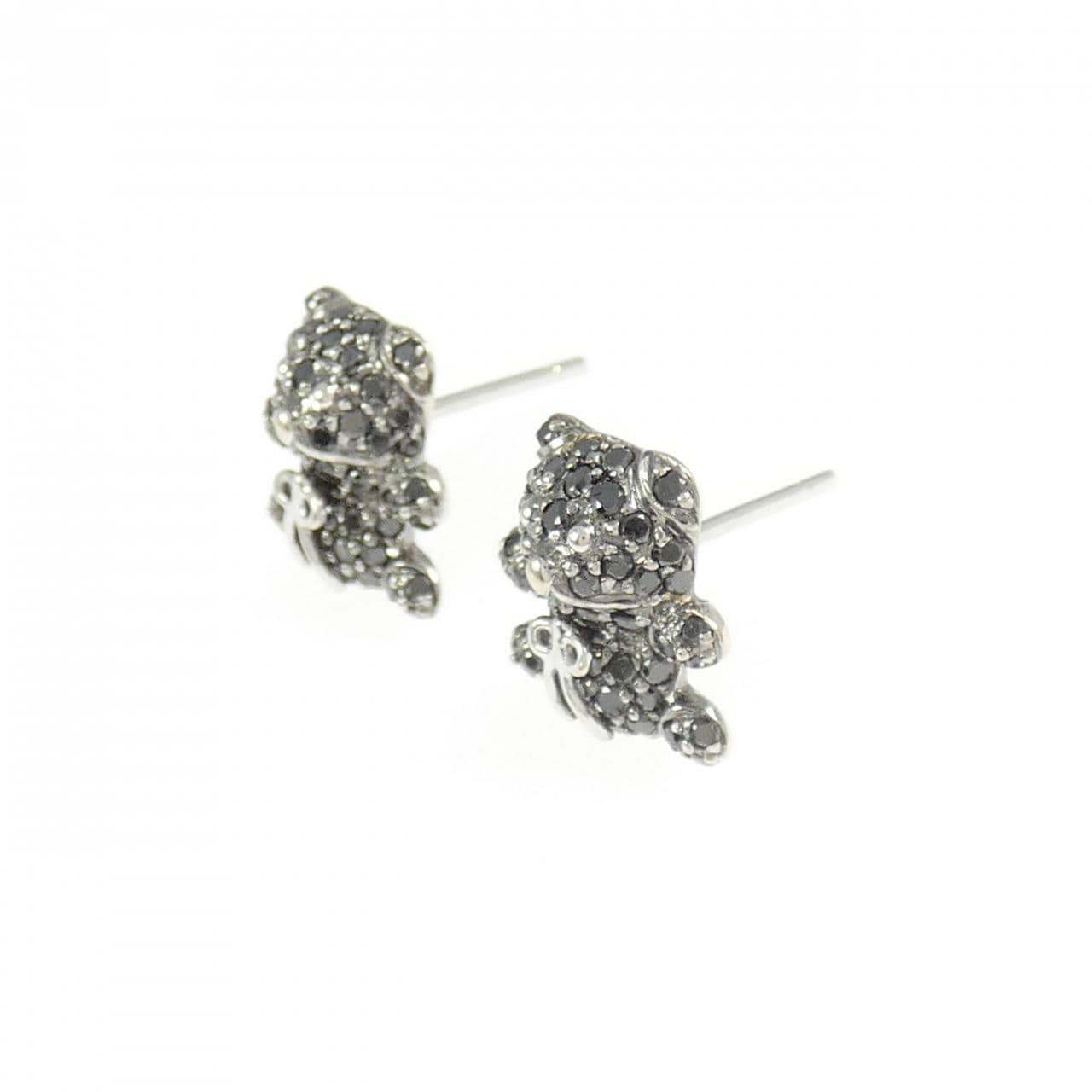 K18WG ベア ダイヤモンド ピアス 0.56CT