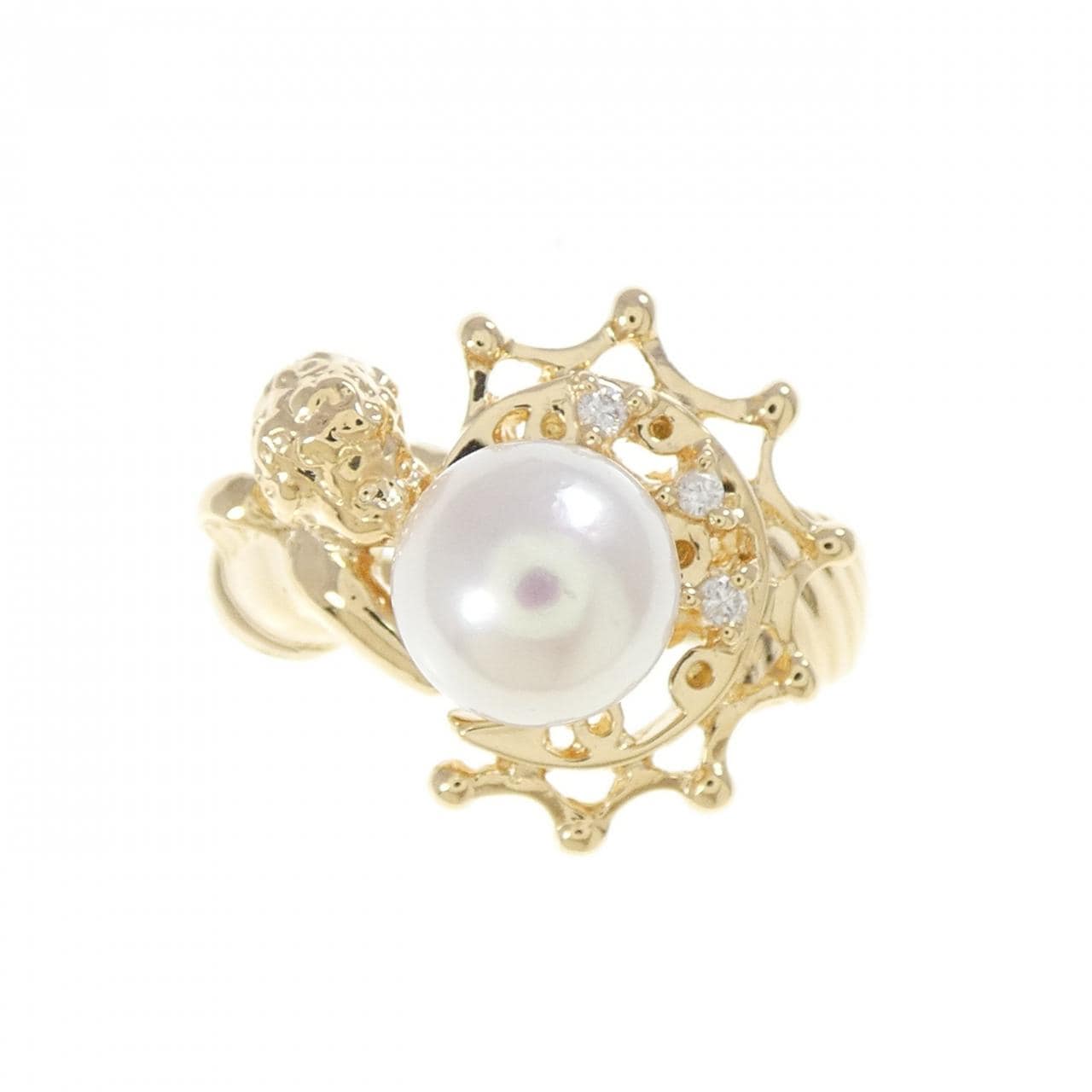 K18YG アコヤパール リング 7.2mm