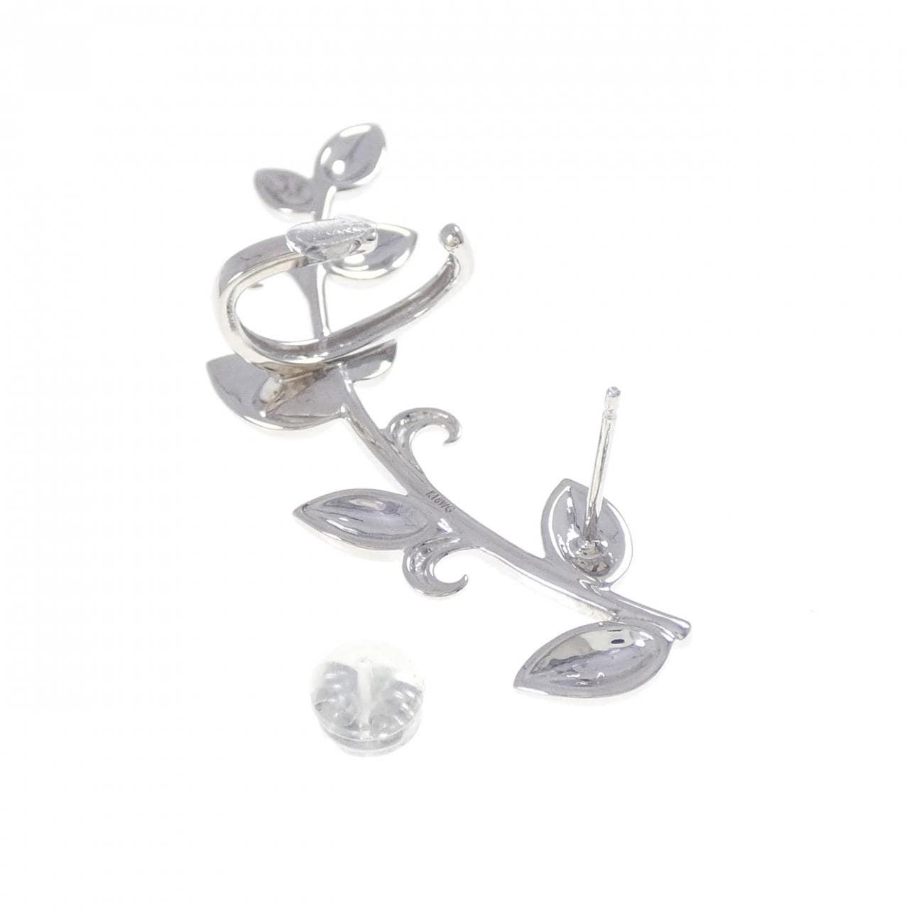 K18WG リーフ ピアス 片耳