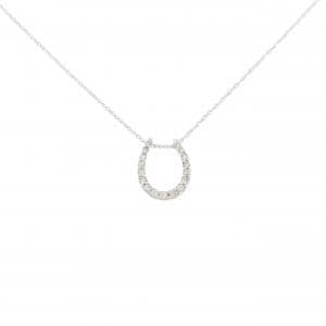 K10WG ホースシュー ダイヤモンド ネックレス 0.20CT