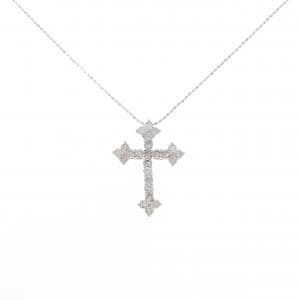 K18WG クロス ダイヤモンド ネックレス 1.00CT